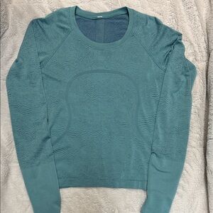 Lululemon Light Teal Seamless Long Sleeve Top